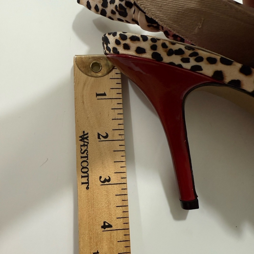 Betsey Johnson Irving Heels Leopard Animal Print Bow Red Stem Stiletto Sz 9 - Picture 12 of 12